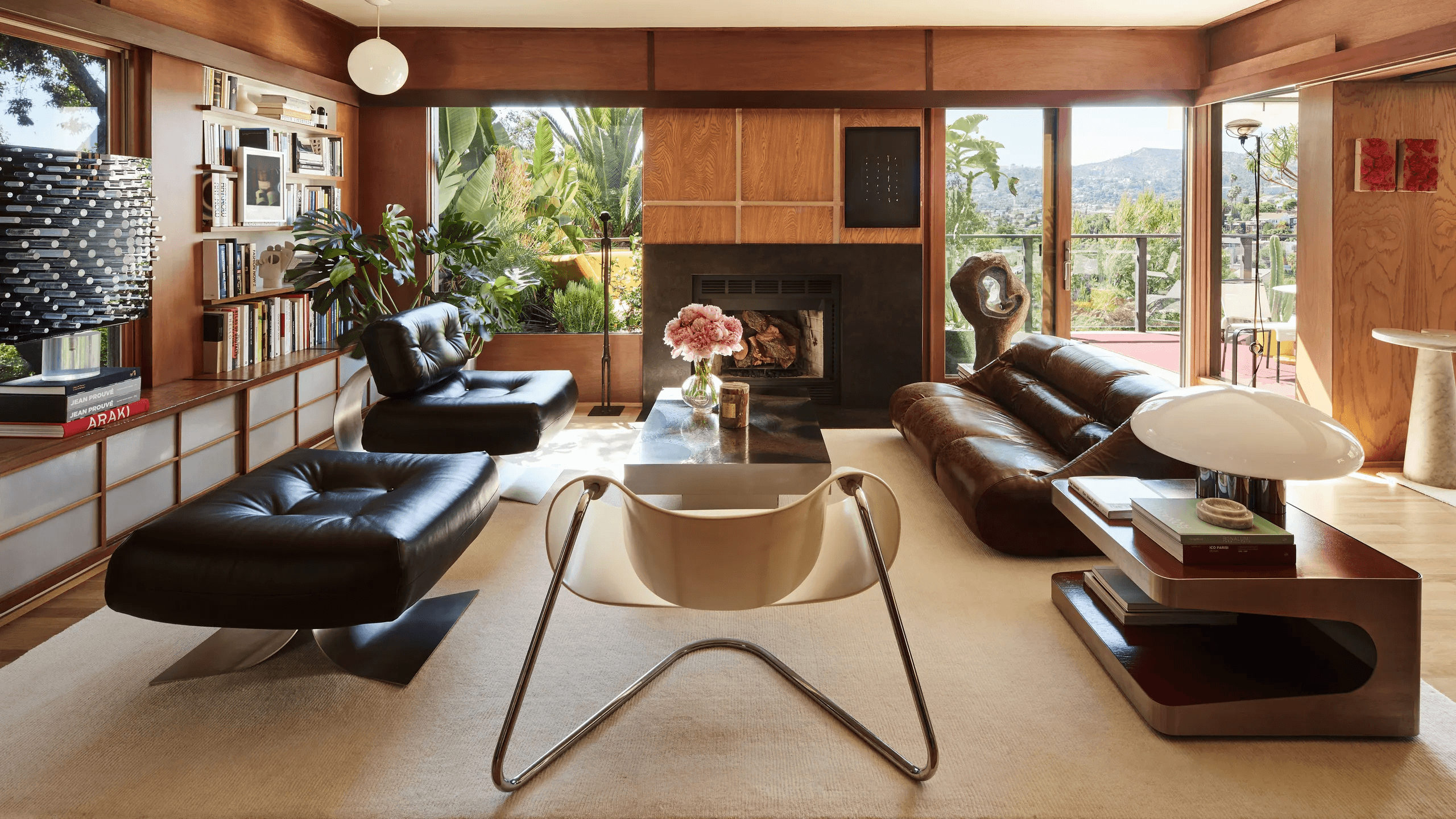 Comfortable living room with city view
